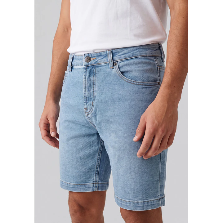 Bermuda Denim Elasticado Hombre Celeste 4