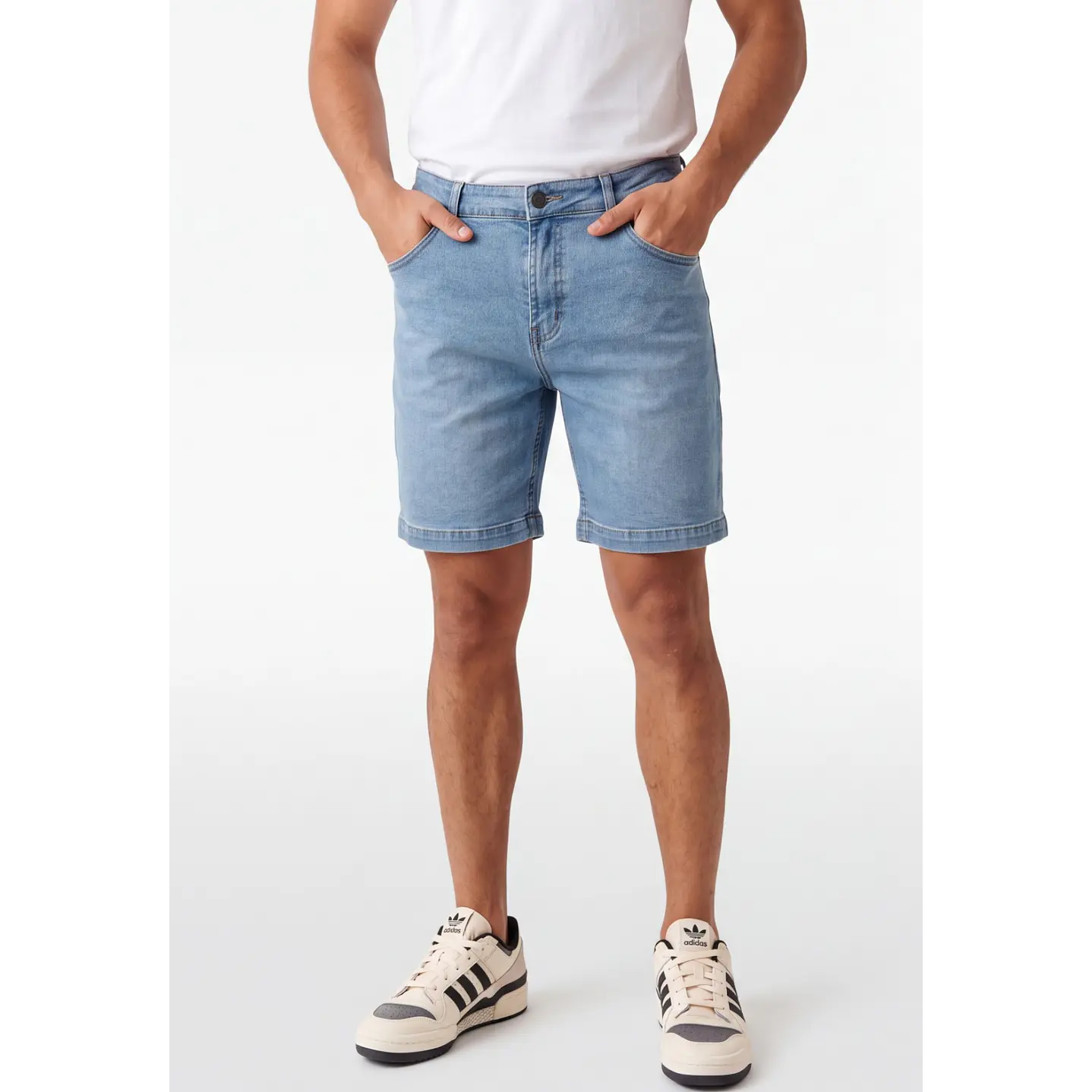 Bermuda Denim Elasticado Hombre Celeste 1
