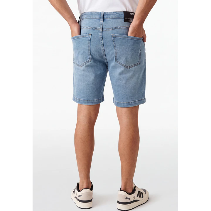 Bermuda Denim Elasticado Hombre Celeste 2