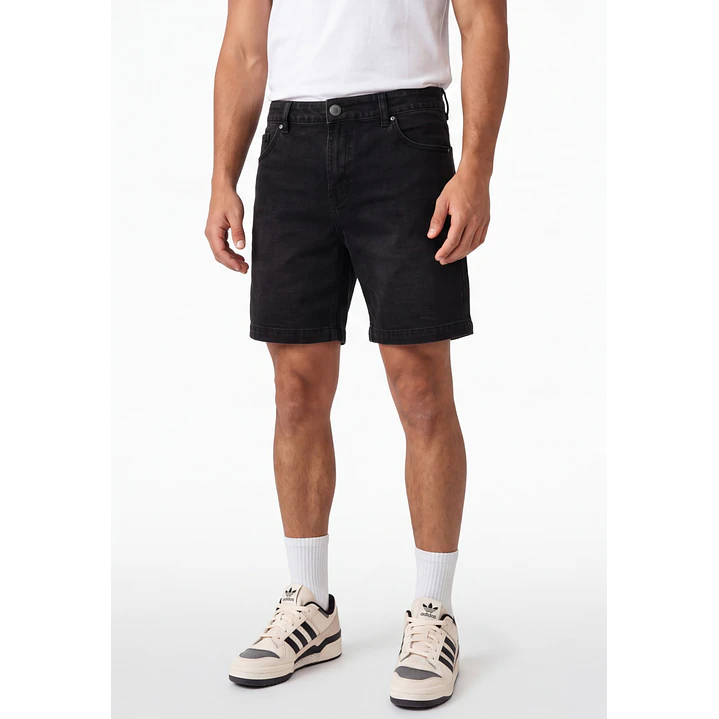 Bermuda Denim Elasticado Hombre Negro 1