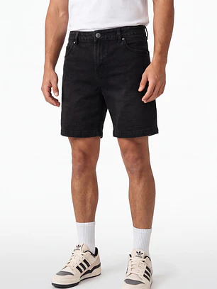 Bermuda Denim Elasticado Hombre Negro