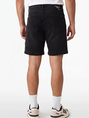 Bermuda Denim Elasticado Hombre Negro