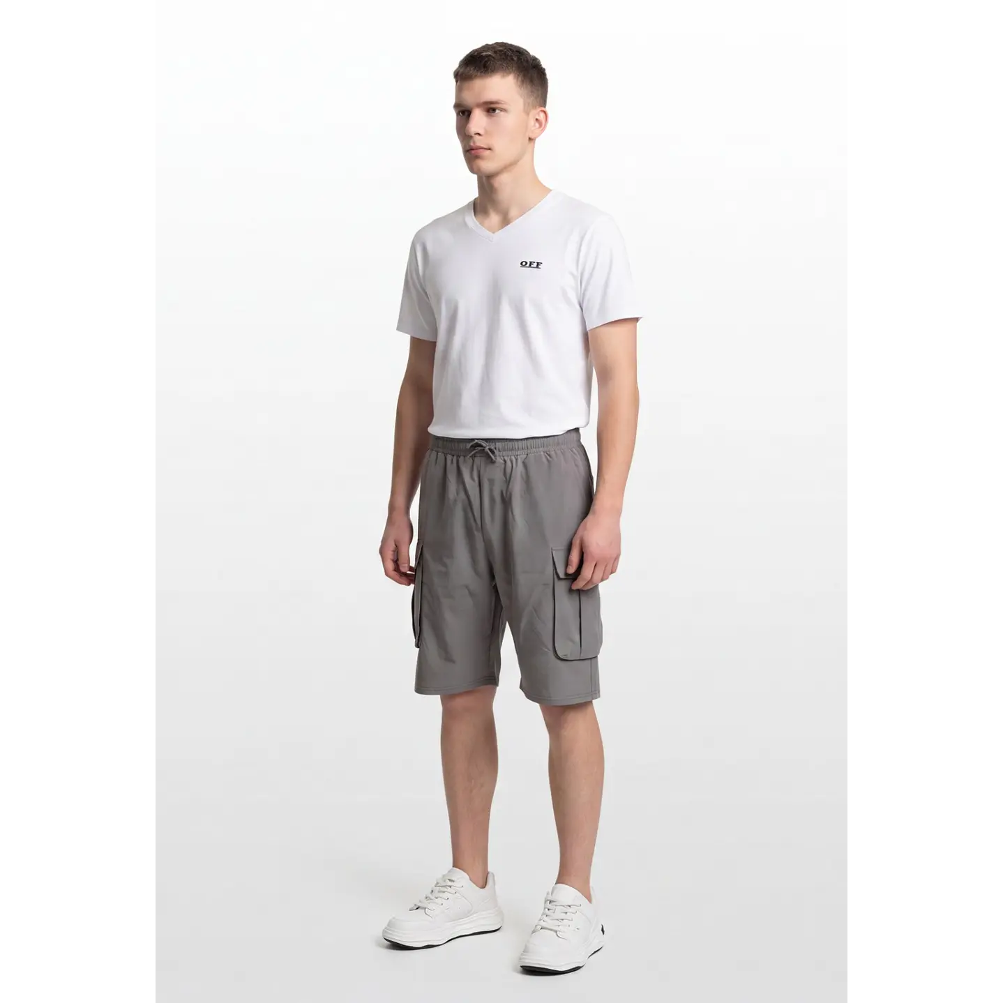 Bermuda Cargo Hombre Gris 3