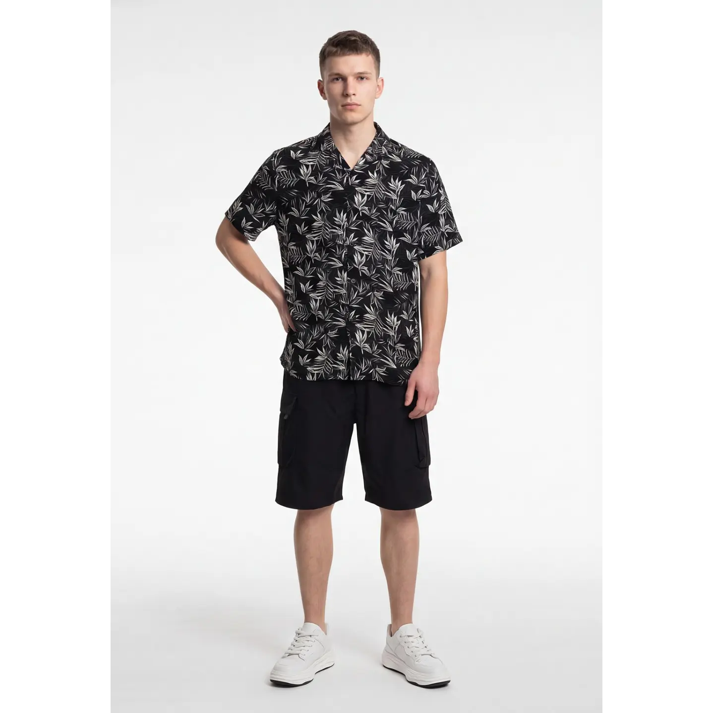 Camisa Viscosa Clasica Hombre Negro 1