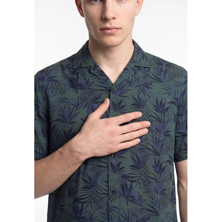 Camisa Viscosa Clasica Hombre Verde 4