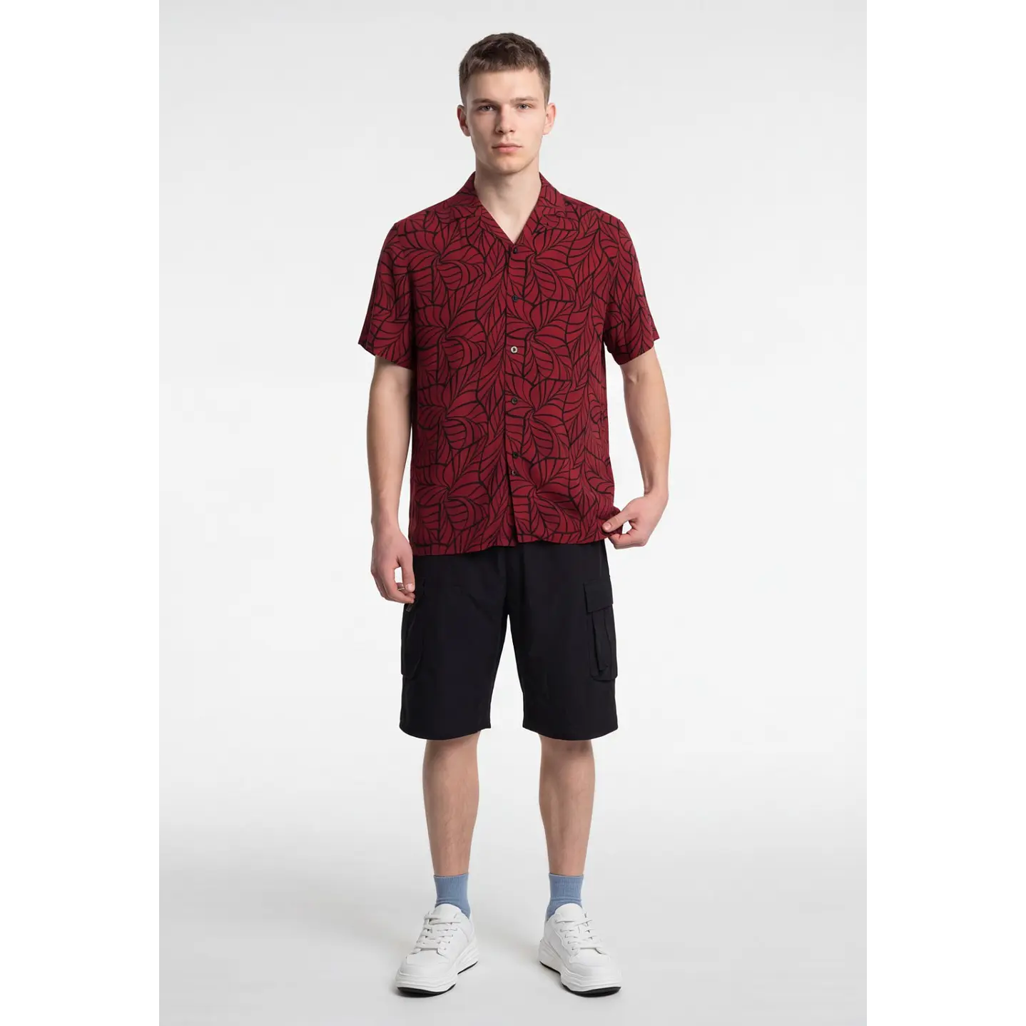 Camisa Viscosa Clasica Hombre Rojo 1