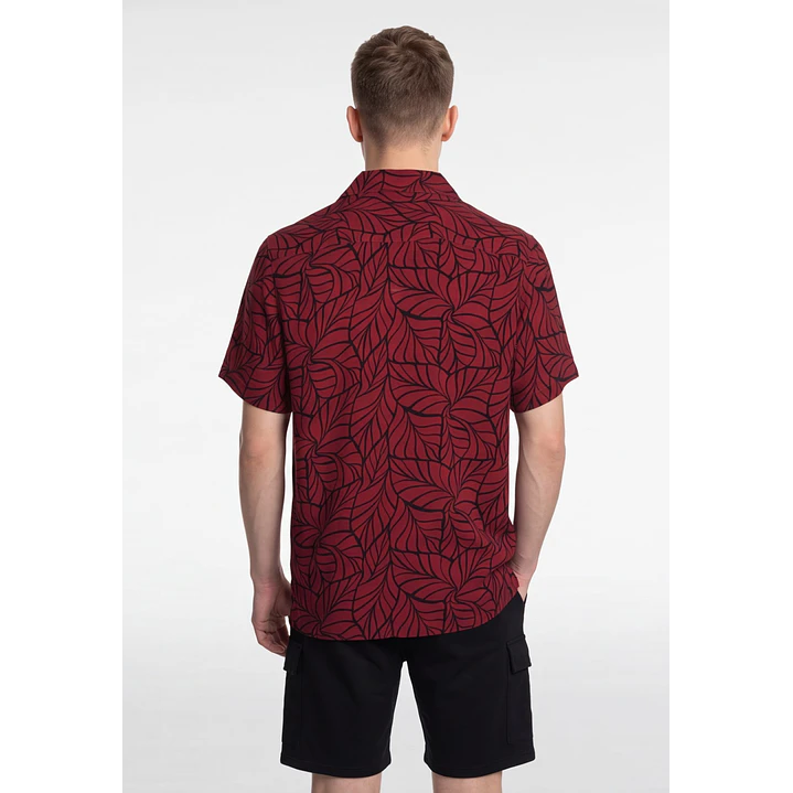 Camisa Viscosa Clasica Hombre Rojo 2