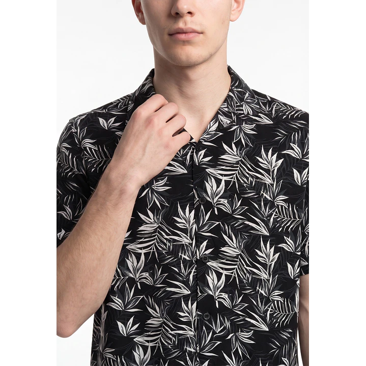 Camisa Viscosa Clasica Hombre Negro 3