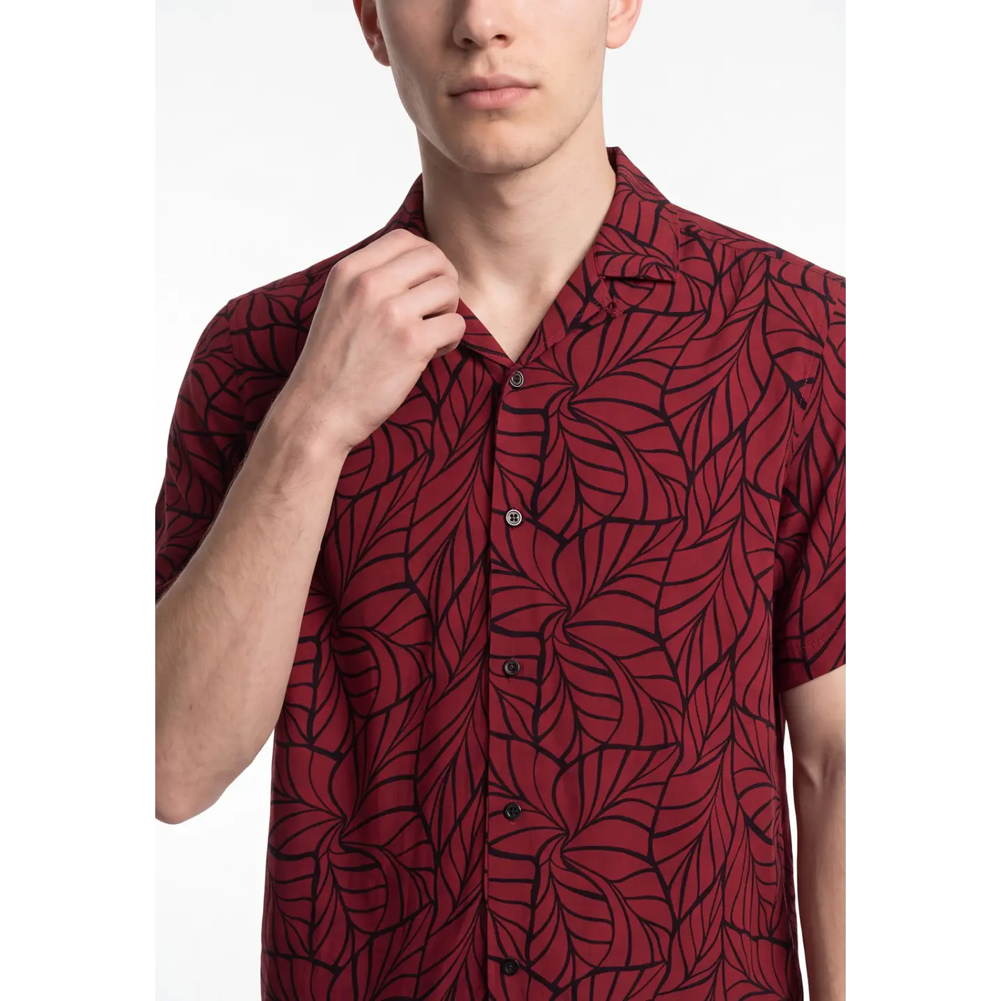 Camisa Viscosa Clasica Hombre Rojo 3