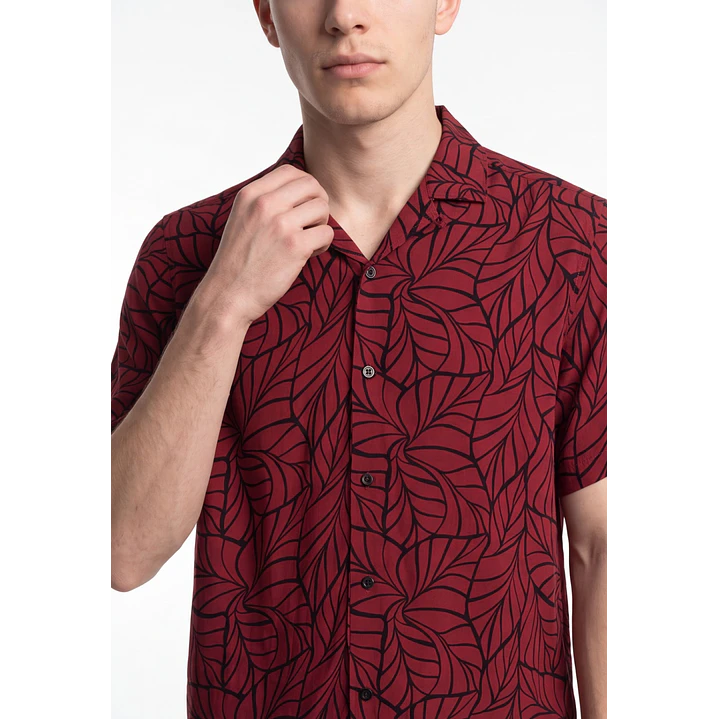 Camisa Viscosa Clasica Hombre Rojo 3