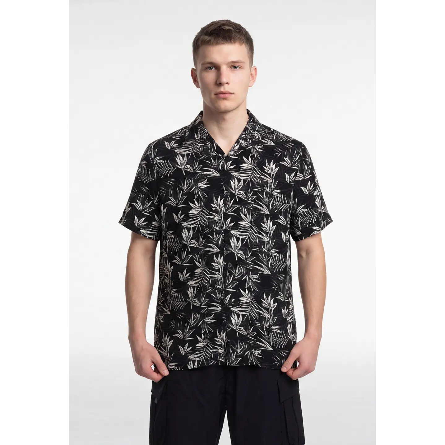 Camisa Viscosa Clasica Hombre Negro 4