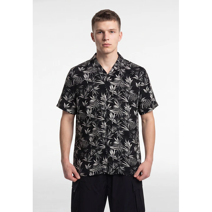 Camisa Viscosa Clasica Hombre Negro 4