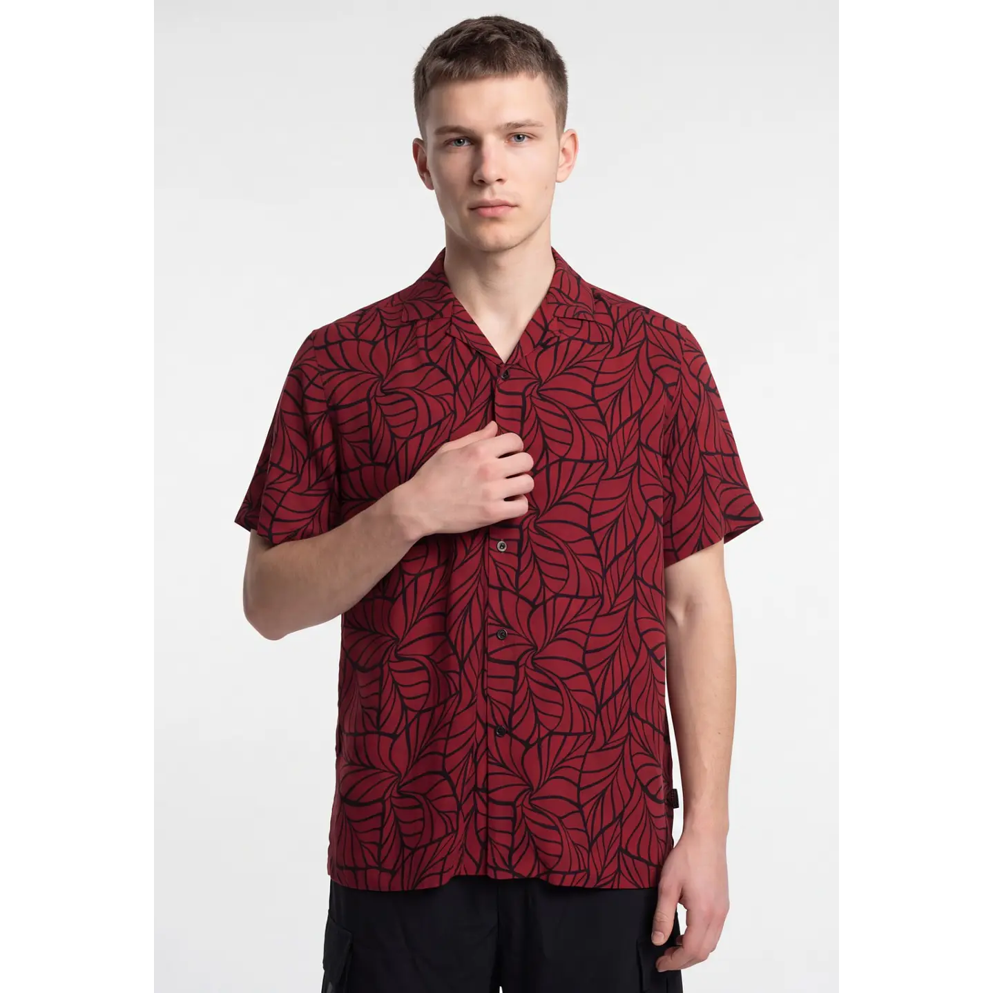 Camisa Viscosa Clasica Hombre Rojo 4