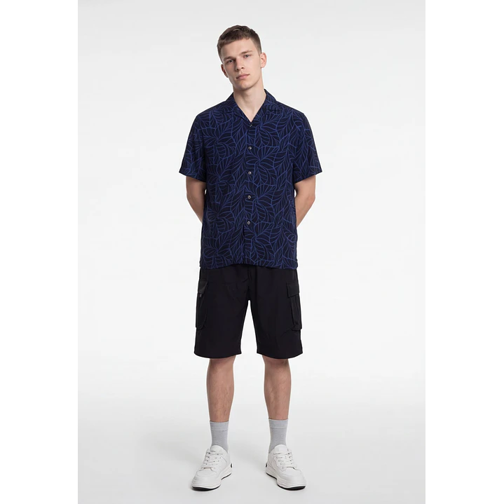 Camisa Viscosa Clasica Hombre Azul 1