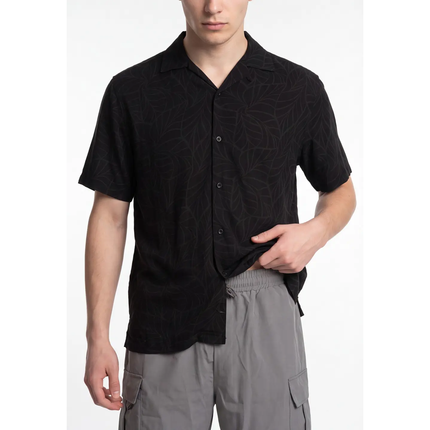 Camisa Viscosa Clasica Hombre Negro 3