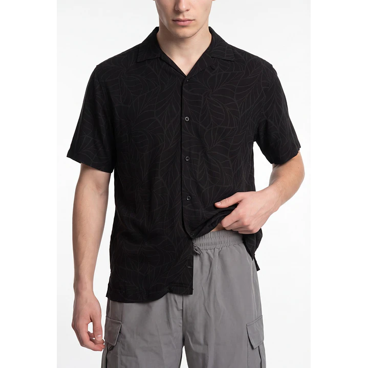 Camisa Viscosa Clasica Hombre Negro 3