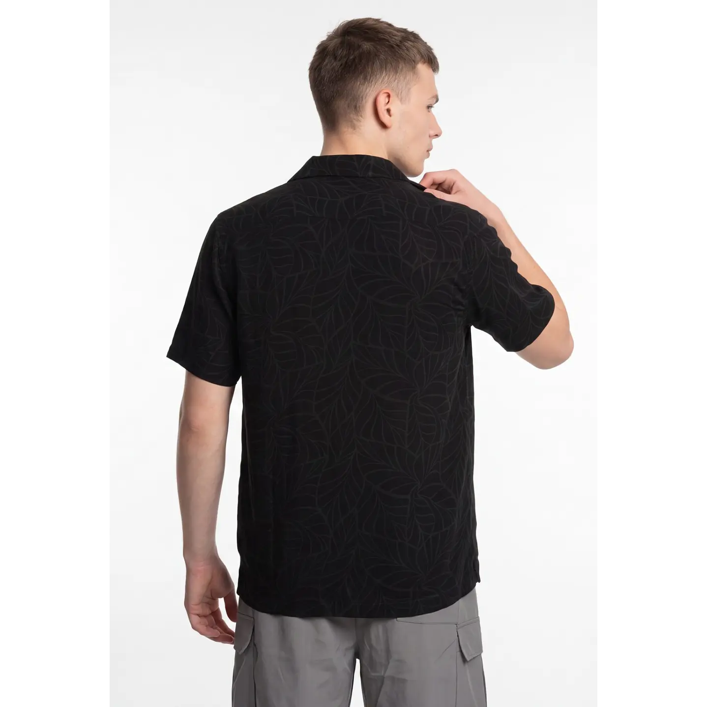 Camisa Viscosa Clasica Hombre Negro 4