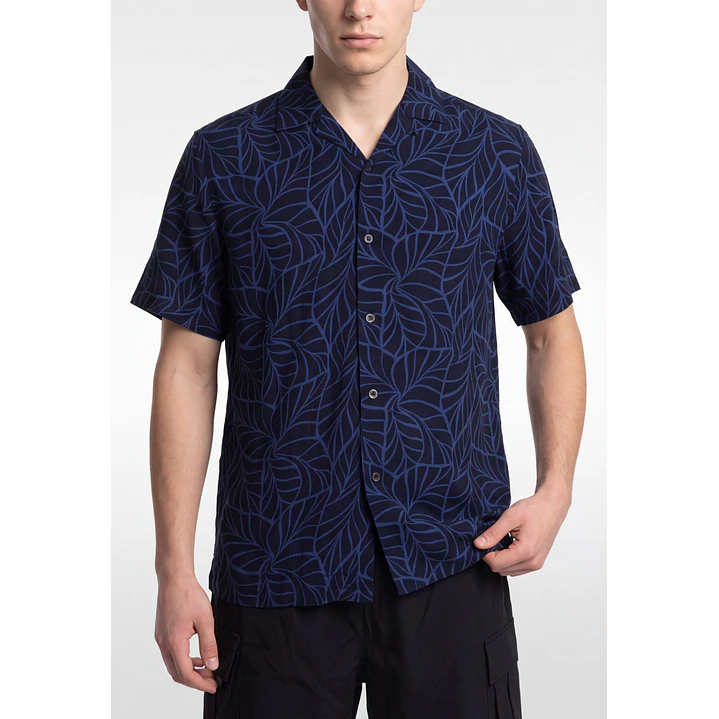 Camisa Viscosa Clasica Hombre Azul 4
