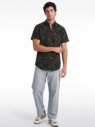 Camisa Resort Hombre Negro