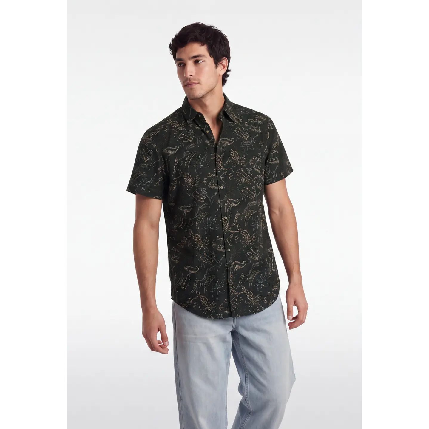 Camisa Resort Hombre Negro 4