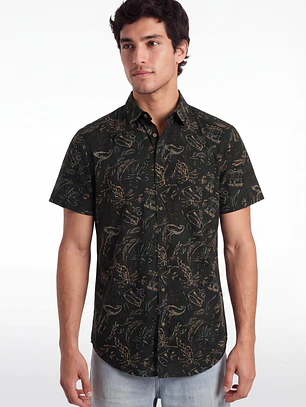 Camisa Resort Hombre Negro