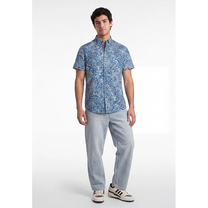 Camisa Resort Hombre Celeste 2