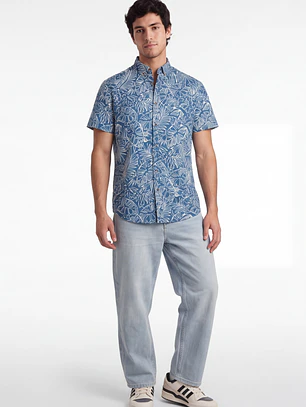 Camisa Resort Hombre Celeste