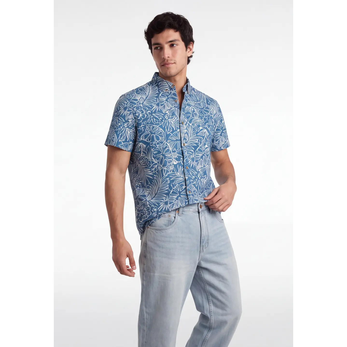 Camisa Resort Hombre Celeste 1