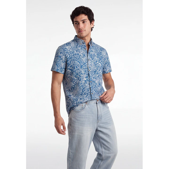Camisa Resort Hombre Celeste 1