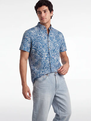 Camisa Resort Hombre Celeste