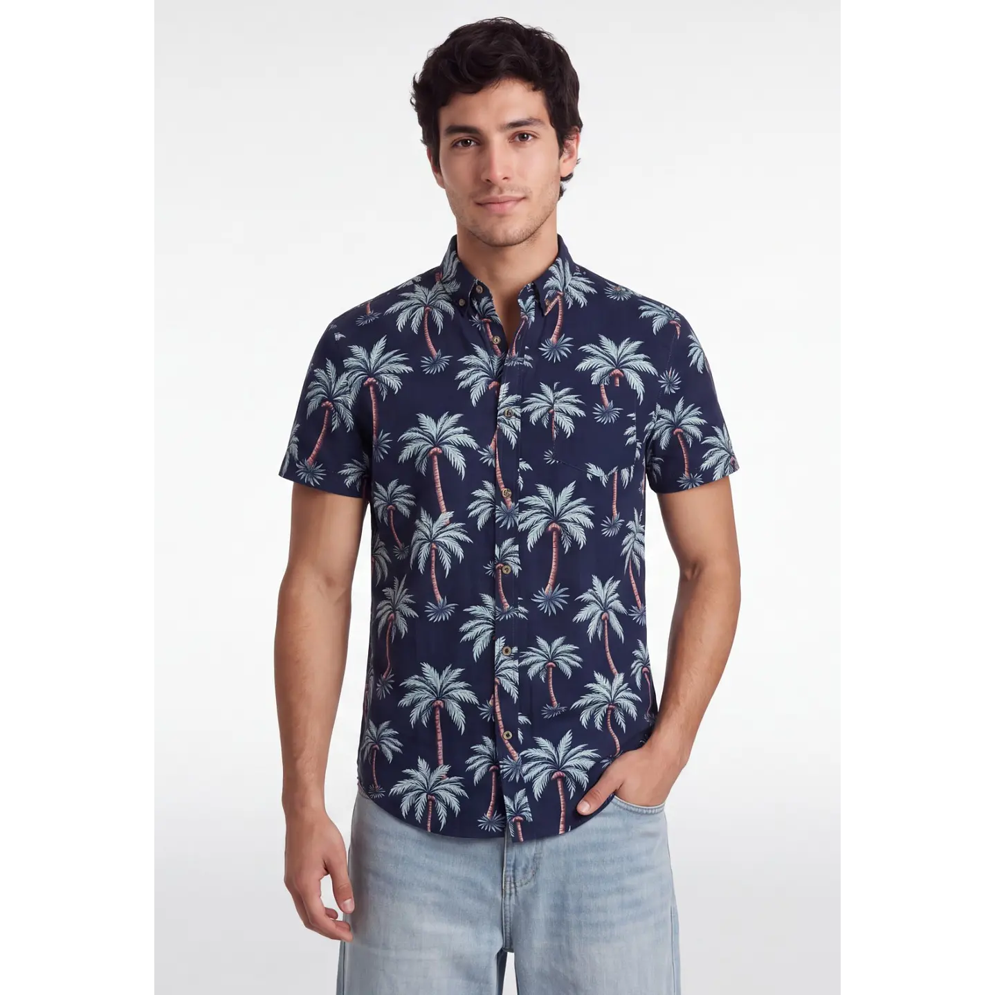 Camisa Resort Hombre Azul 1