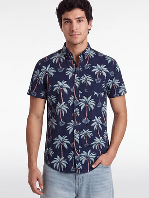 Camisa Resort Hombre Azul
