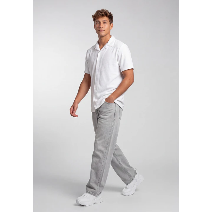Camisa Textura Relaxed Fit Hombre Blanco 2