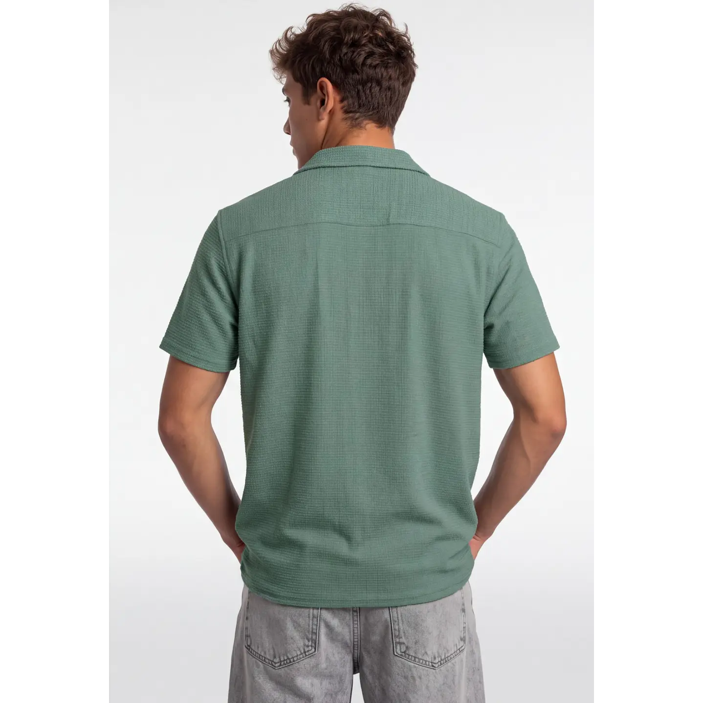 Camisa Textura Relaxed Fit Hombre Verde 2