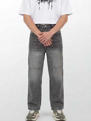 Jeans Super Baggy Hombre Gris