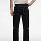 Jeans Contraste Cargo Hombre Negro - Miniatura 2