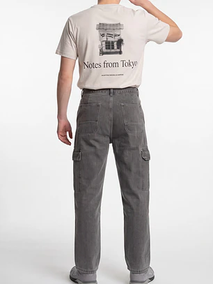 Jeans Contraste Cargo Hombre Café