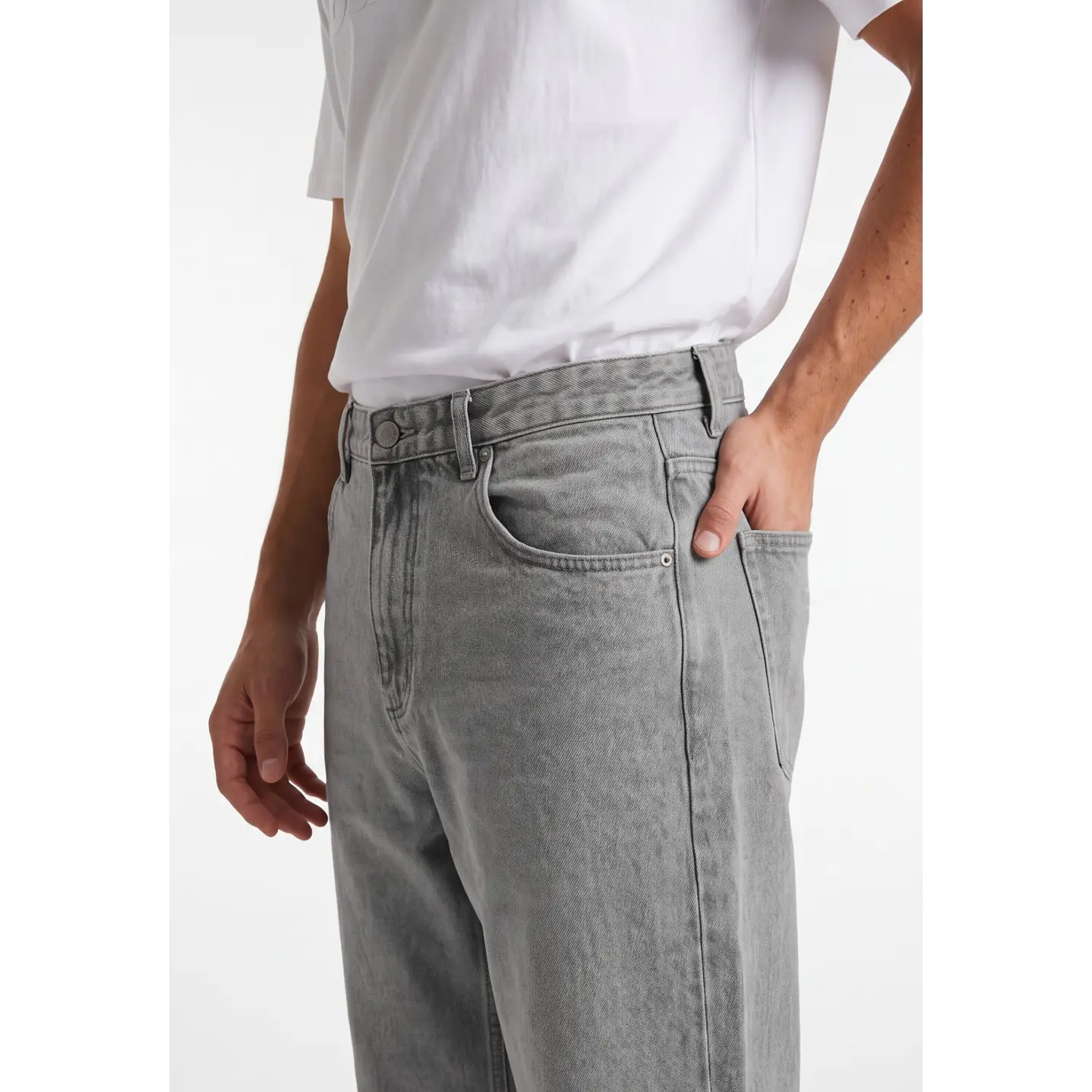 Jeans Baggy Hombre Gris 4