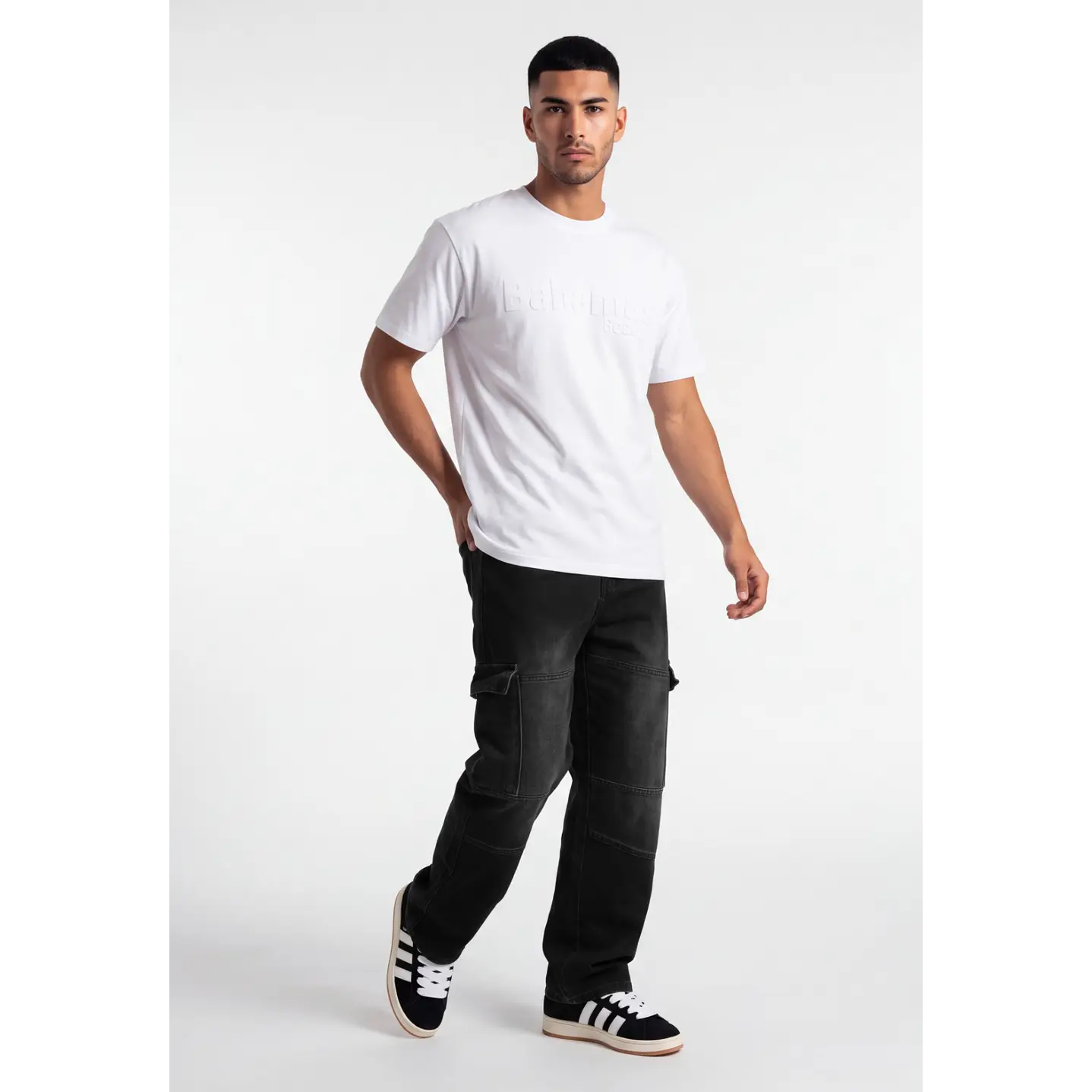 Jeans Procesado Cargo Hombre Negro 3