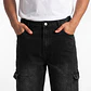 Jeans Procesado Cargo Hombre Negro - Miniatura 4