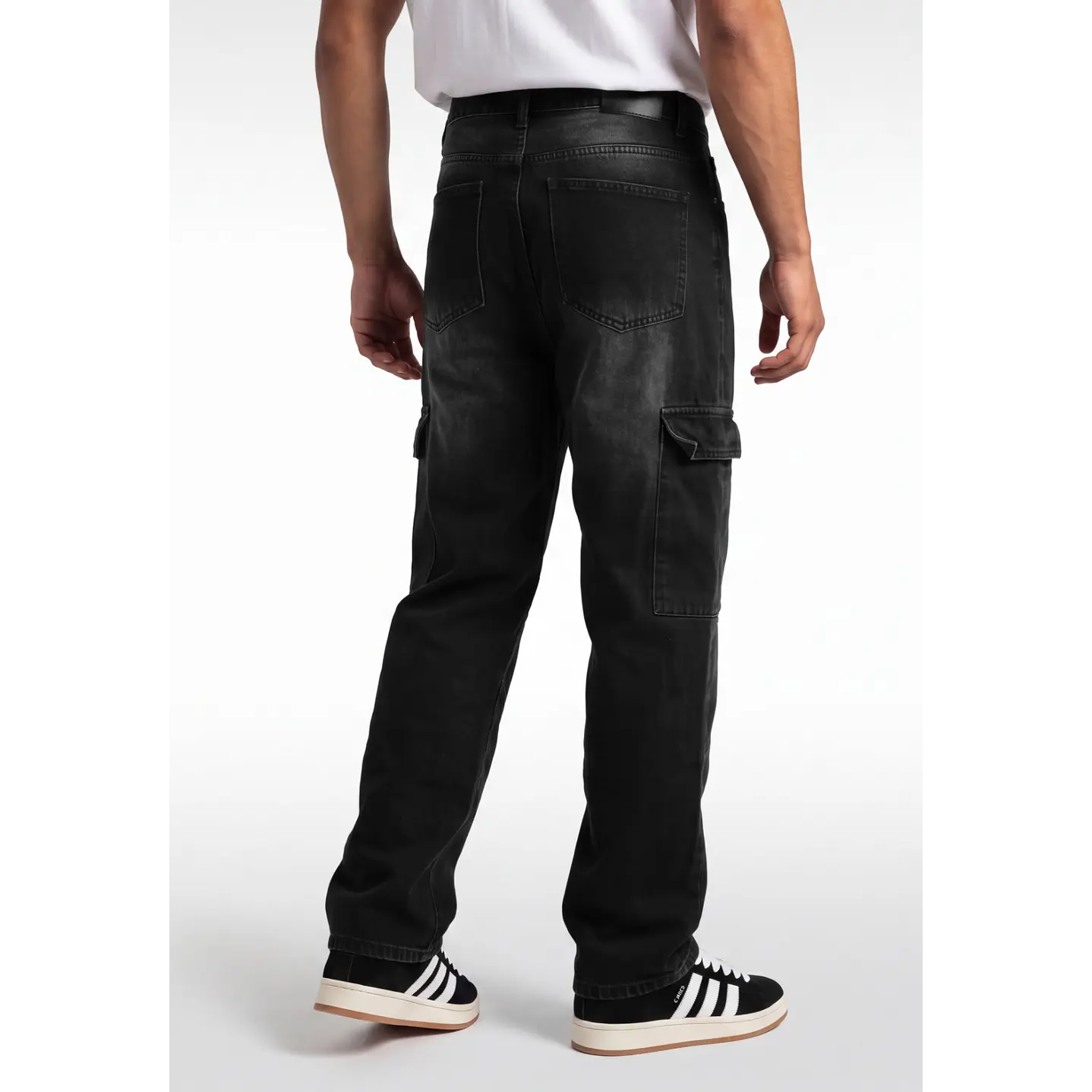 Jeans Procesado Cargo Hombre Negro 2