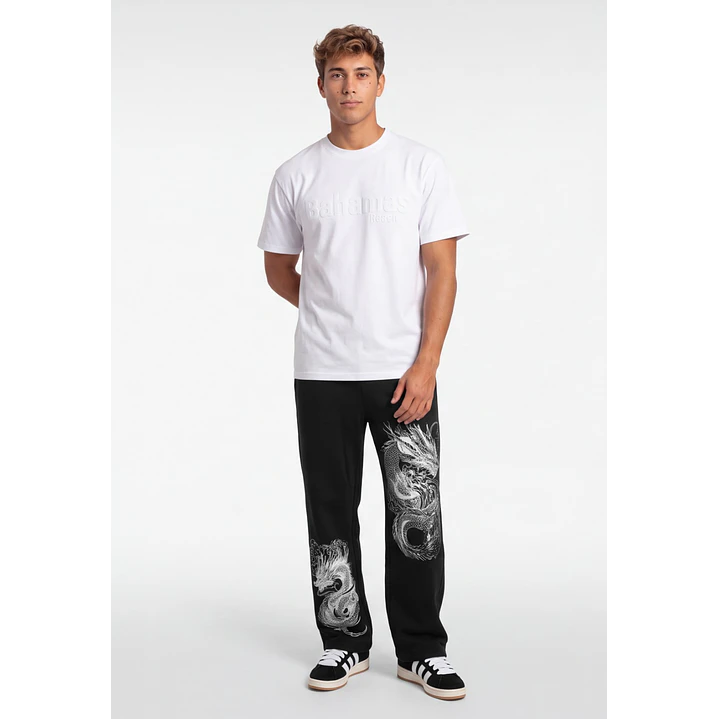Buzo Oriental Wide Leg Hombre Negro 3