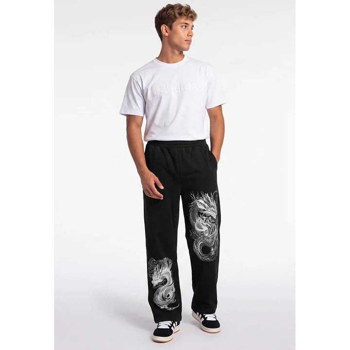 Buzo Oriental Wide Leg Hombre Negro 1