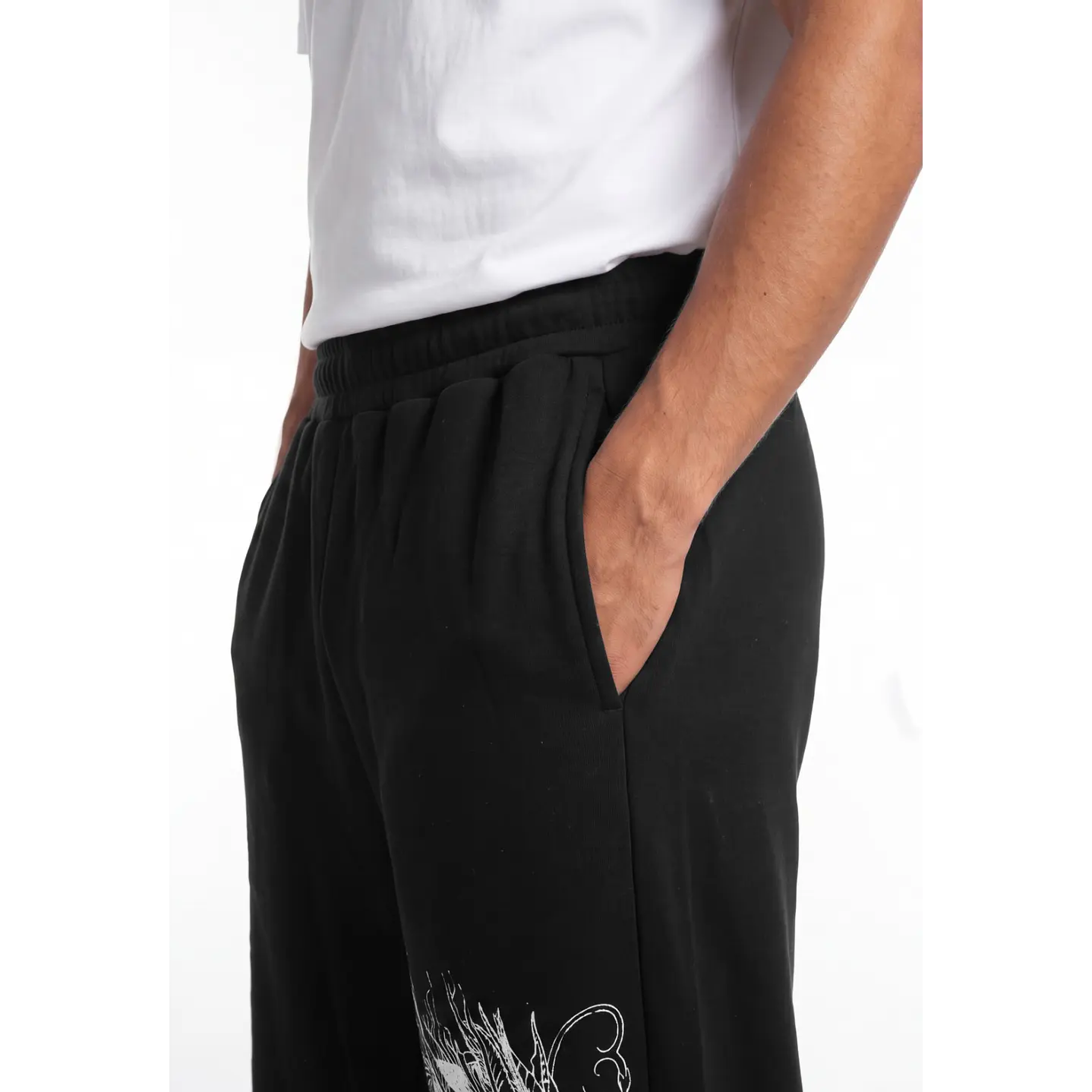 Buzo Oriental Wide Leg Hombre Negro 4