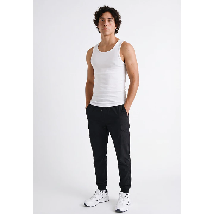 Pantalón Cargo Hombre Negro 3