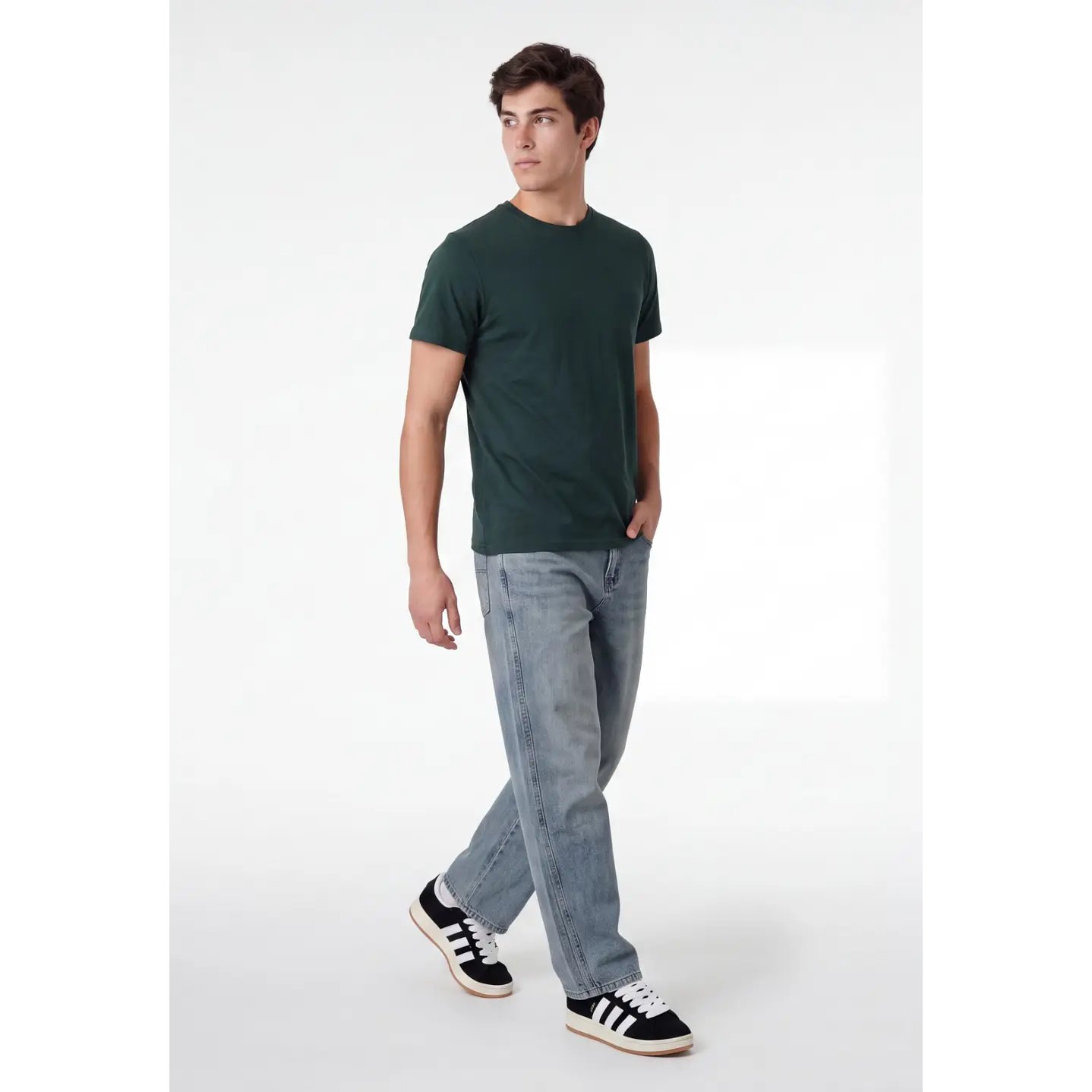 Polera Básica Hombre Verde 3