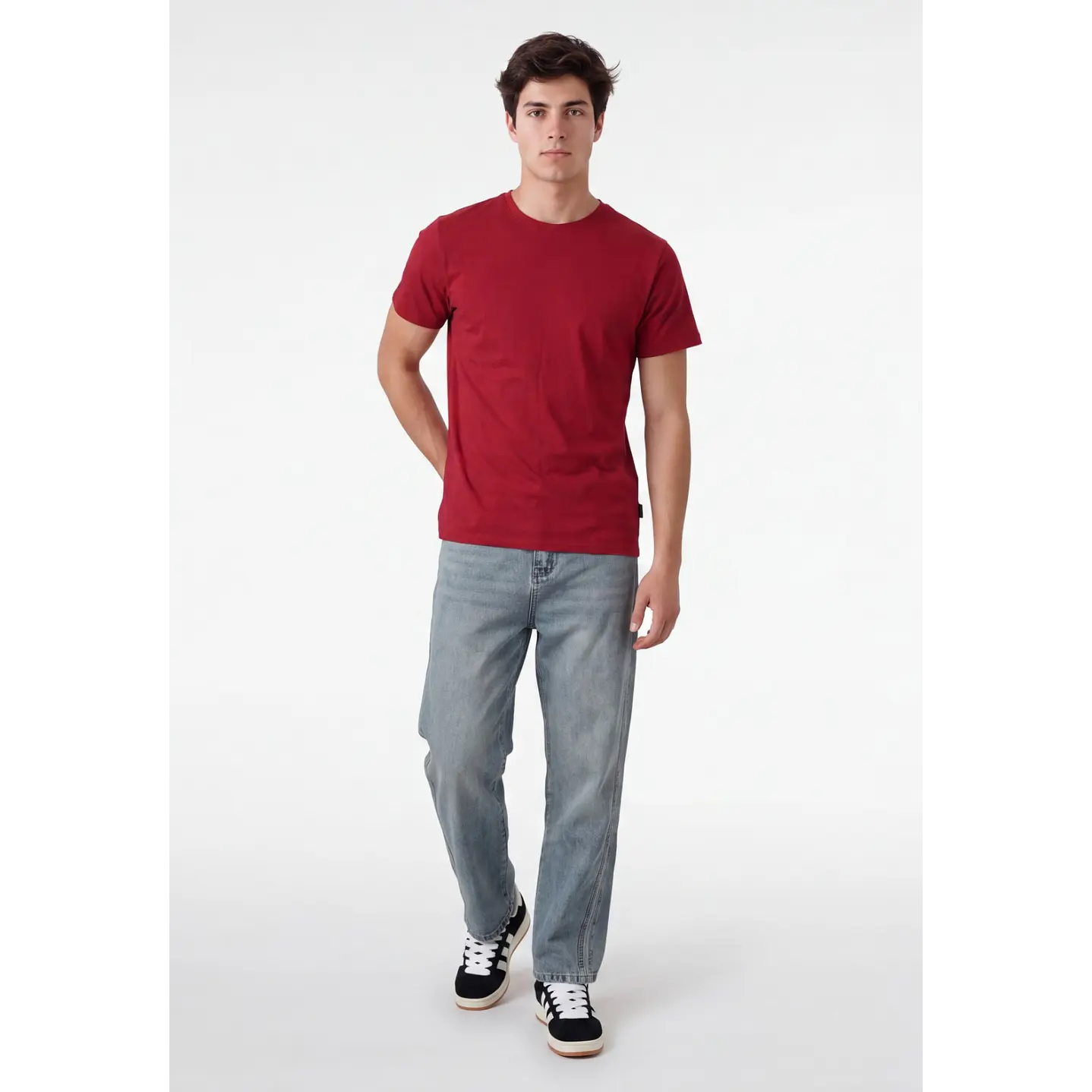 Polera Básica Hombre Rojo 3