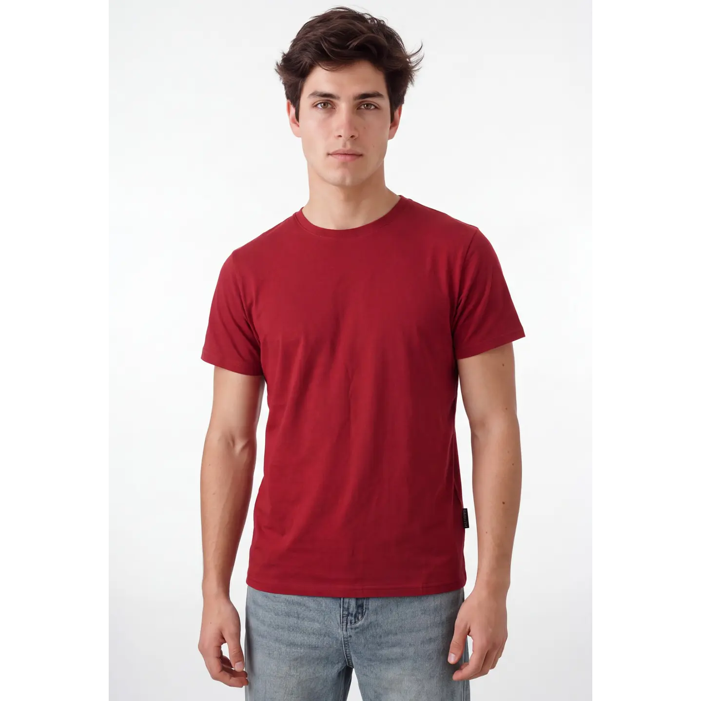Polera Básica Hombre Rojo 4
