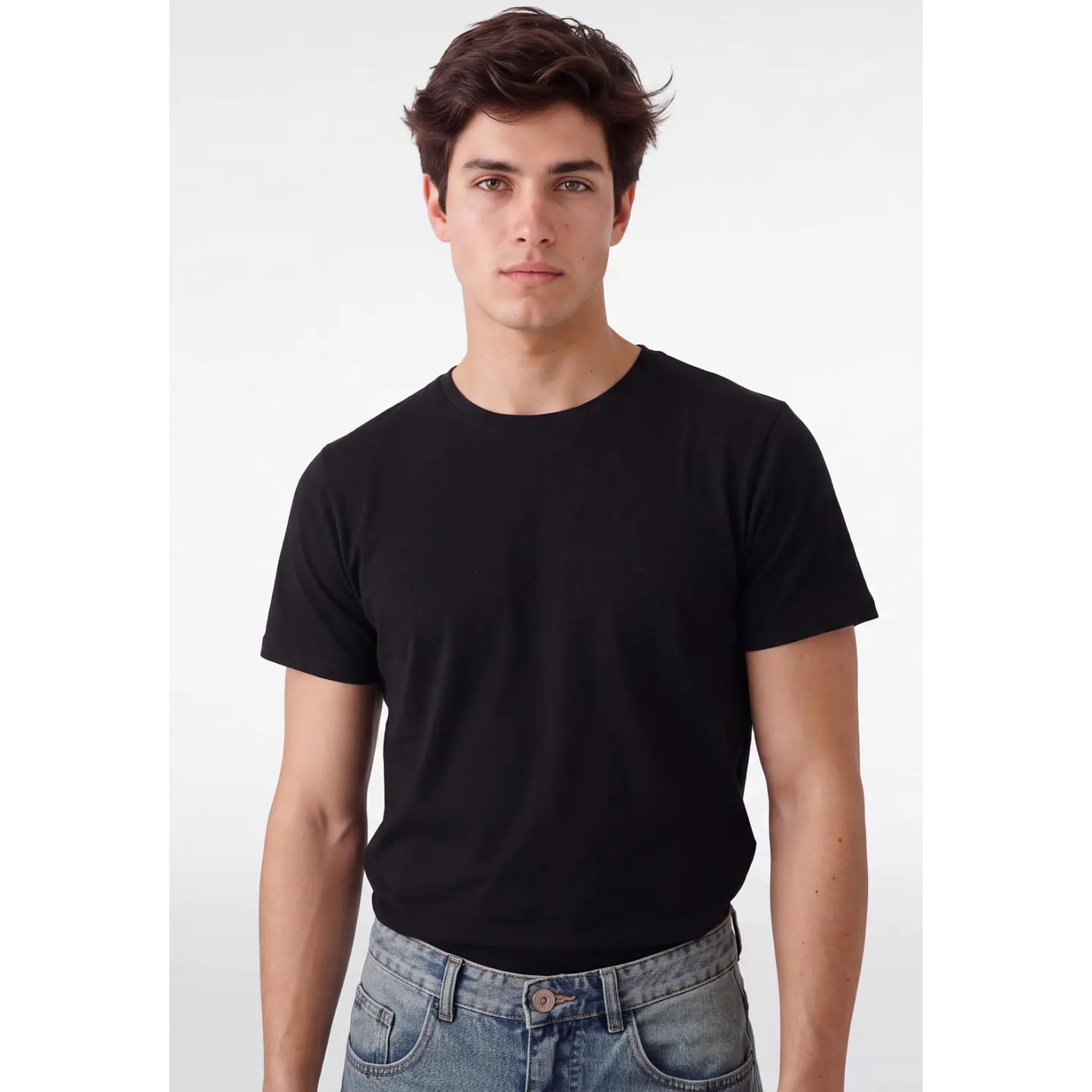 Polera Básica Hombre Negro 4