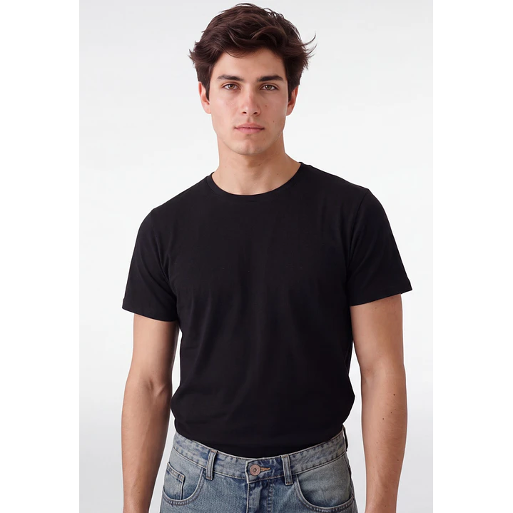 Polera Básica Hombre Negro 4